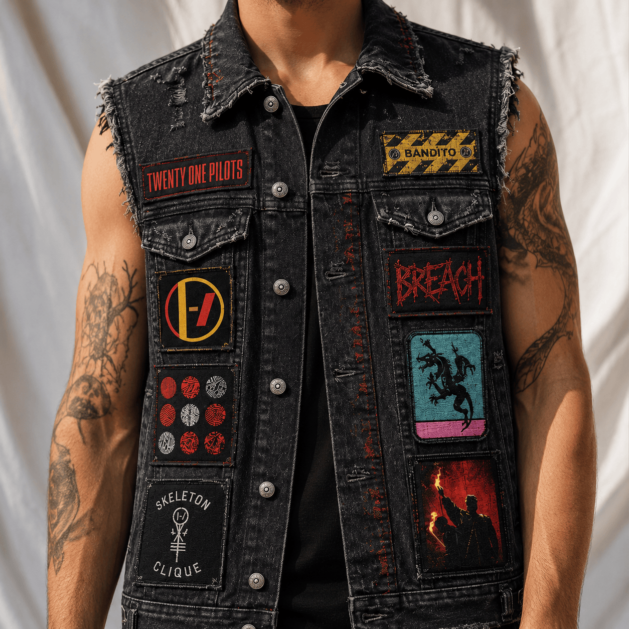 TOP PREMIUM DENIM VEST NVH