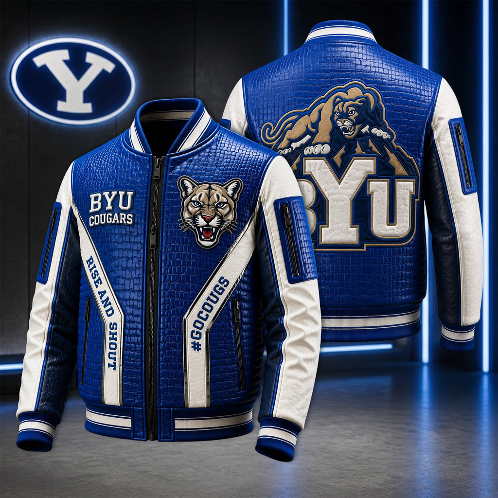Premium BYU Leather Zipper Jacket TTMH