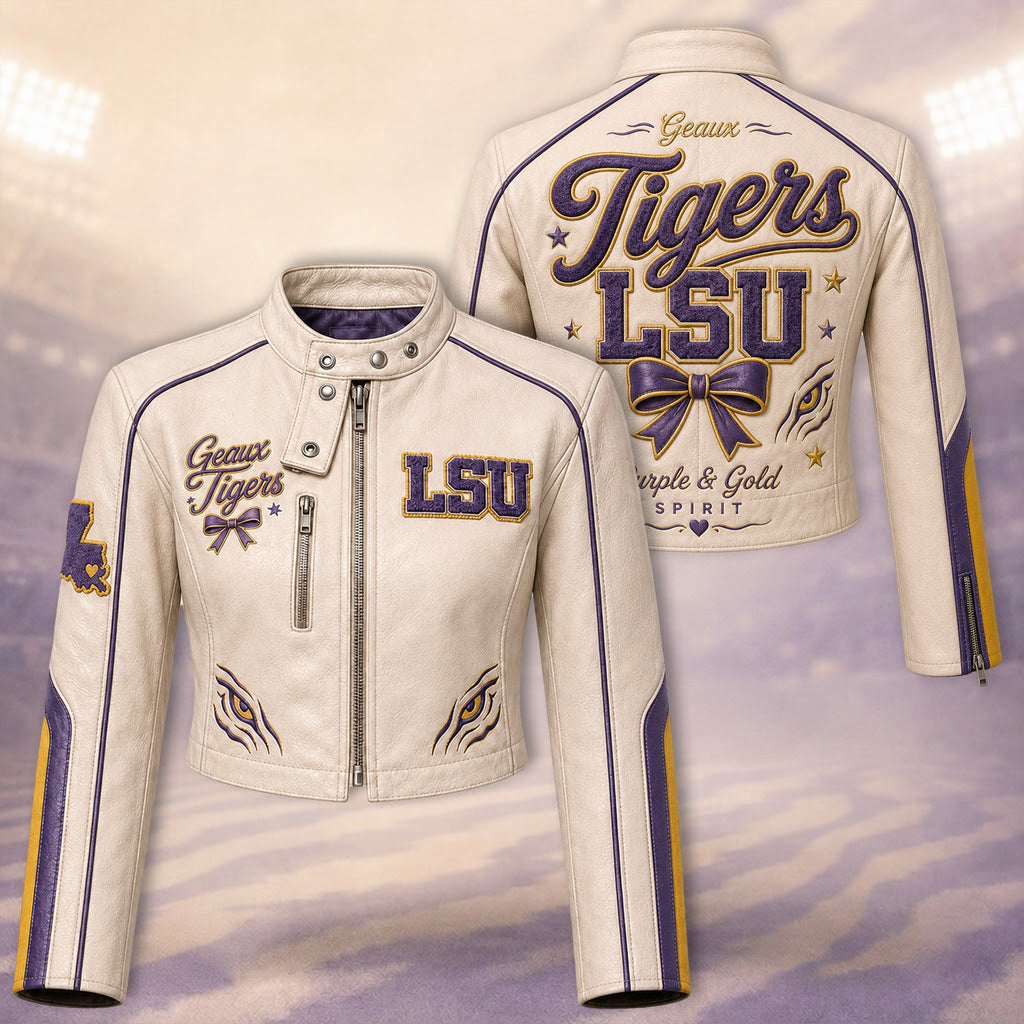 Premium LSU Cropped Leather Zipper Jacket TNSM