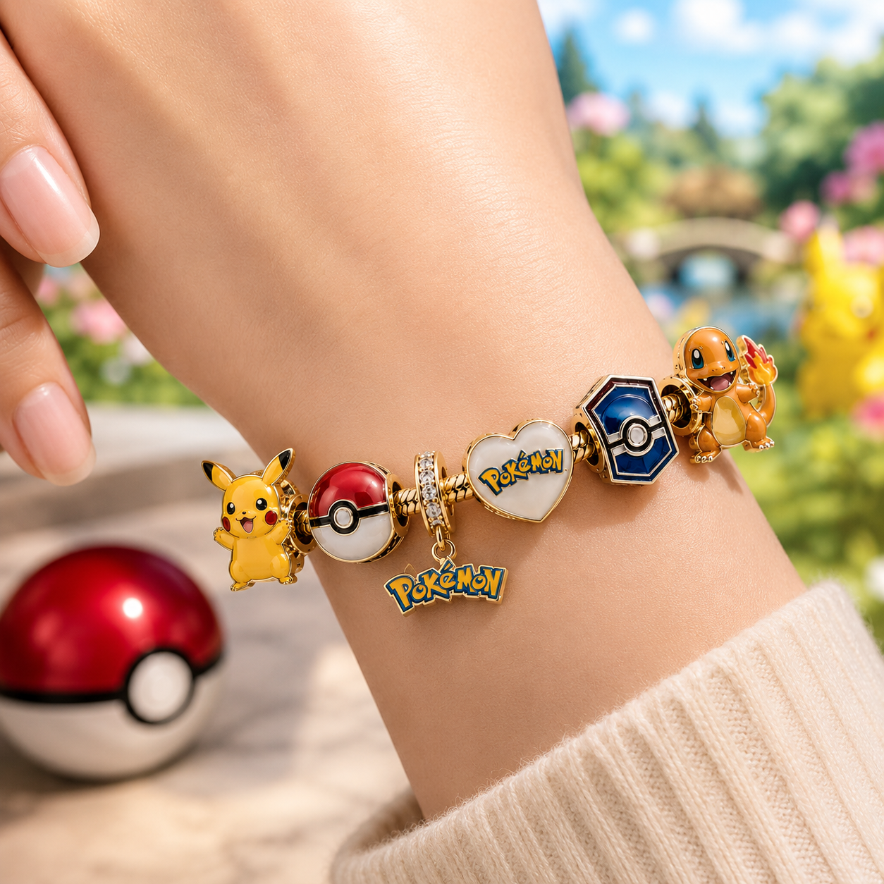 PKM Gold Charm Bracelet Set VTH