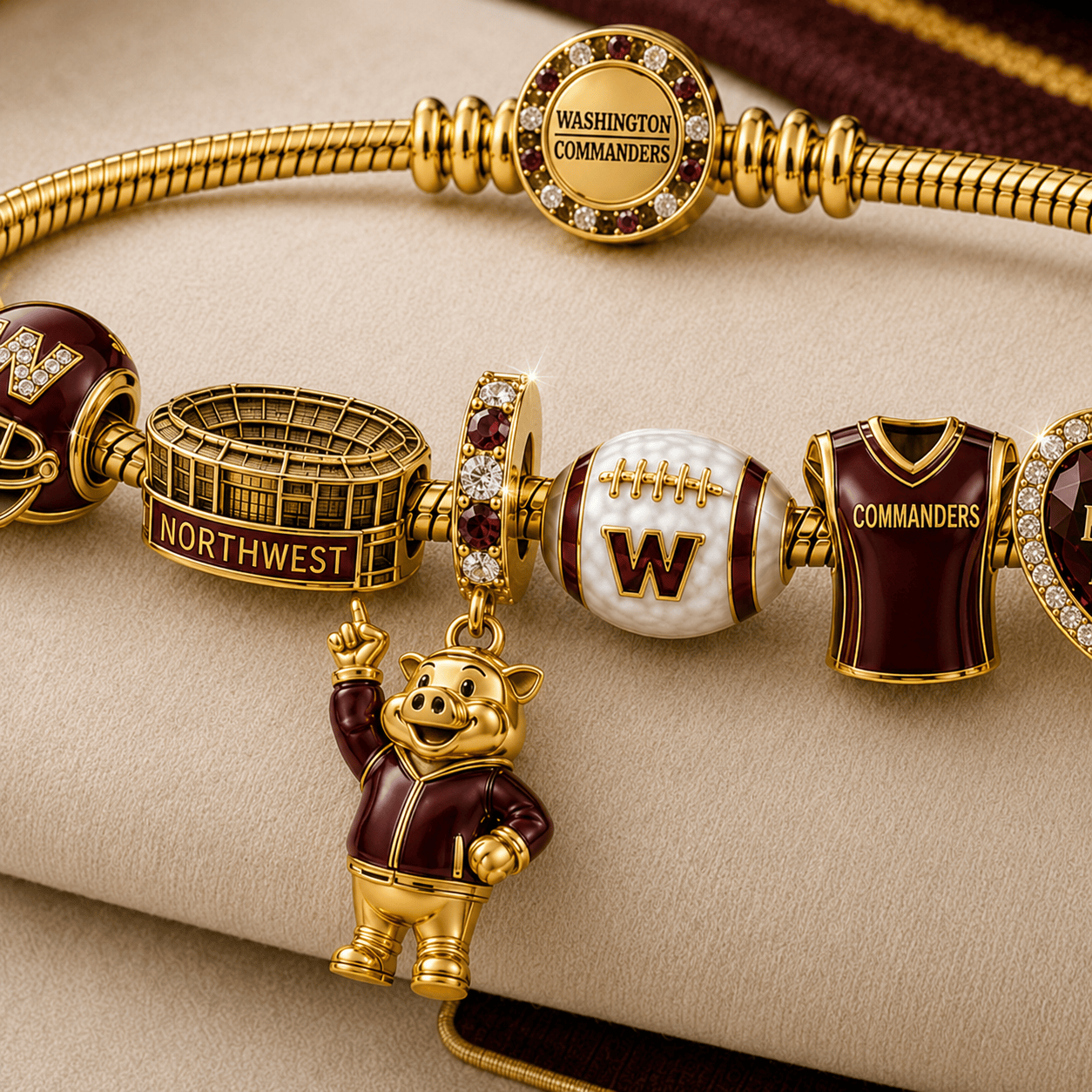WCD Gold Charm Bracelet Set TMH
