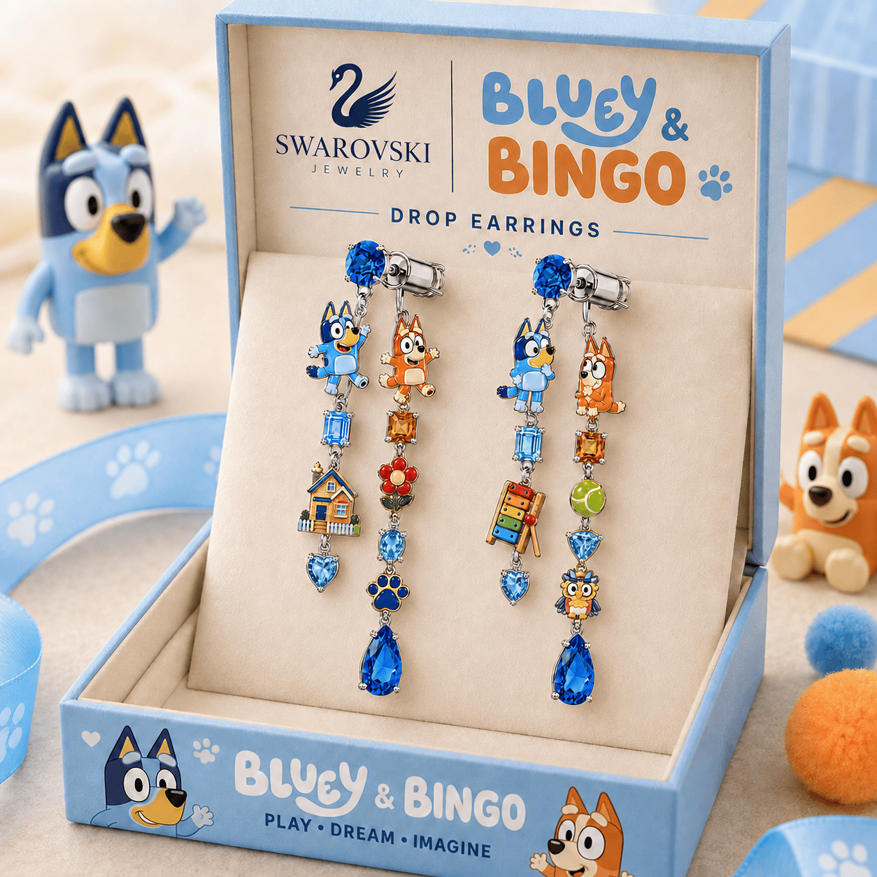 Premium BLU Dangle Earrings NTNA