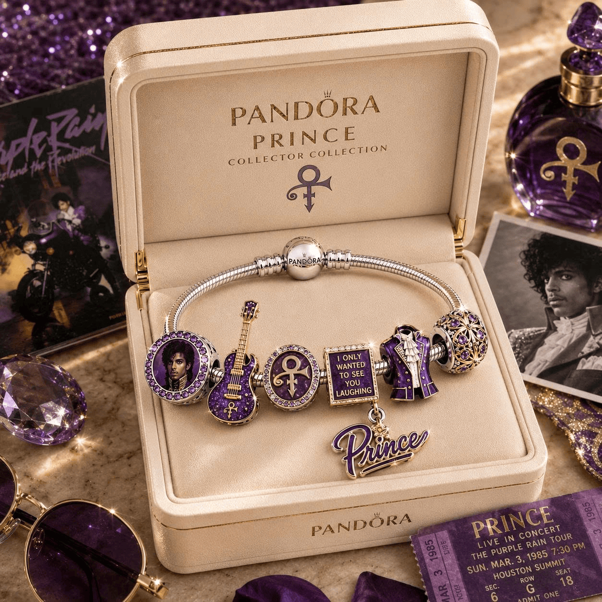 PRCE Sliver Charm Bracelet Set NHVH