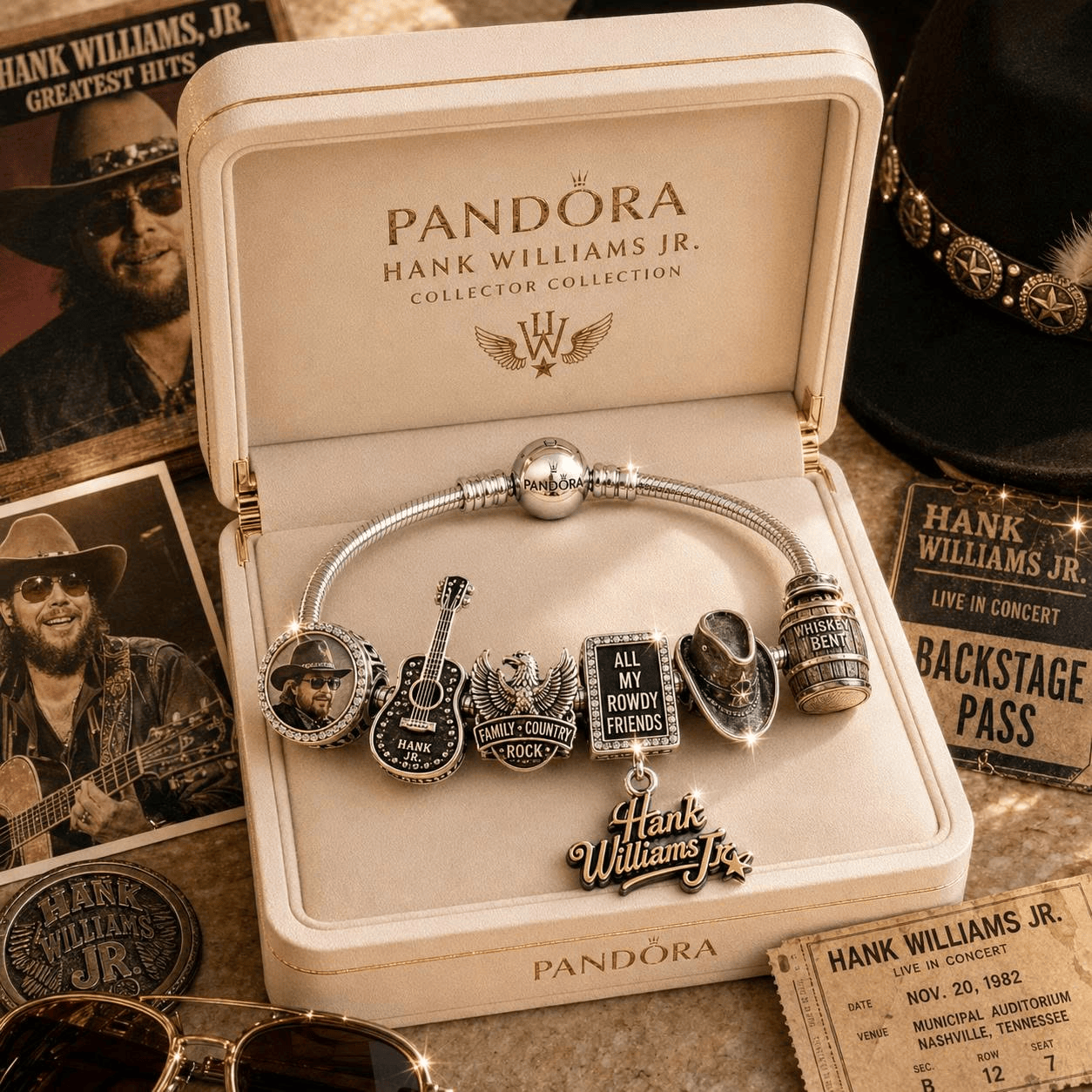 HWLJ Sliver Charm Bracelet Set NHVH