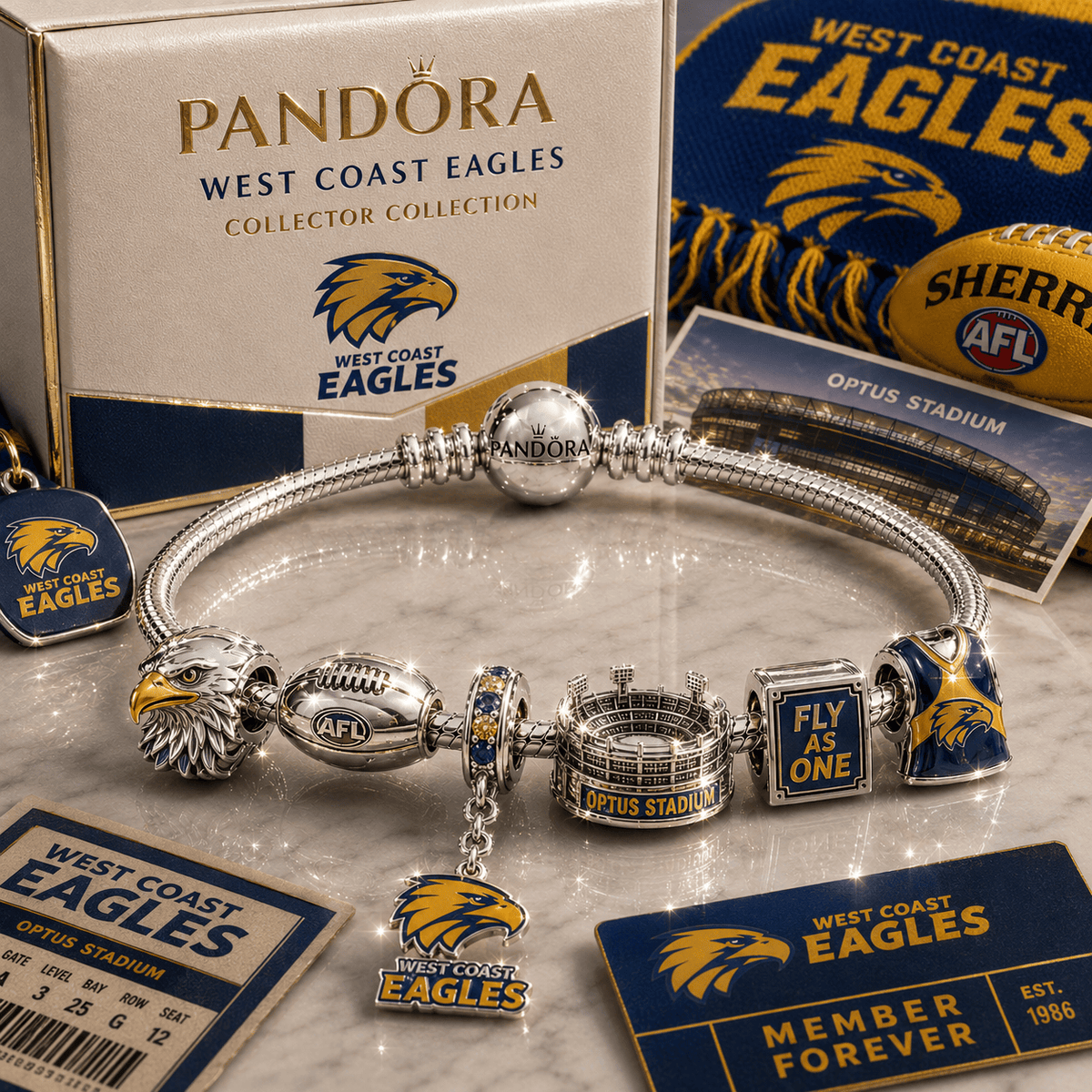WCE Silver Charm Bracelet Set PNPA