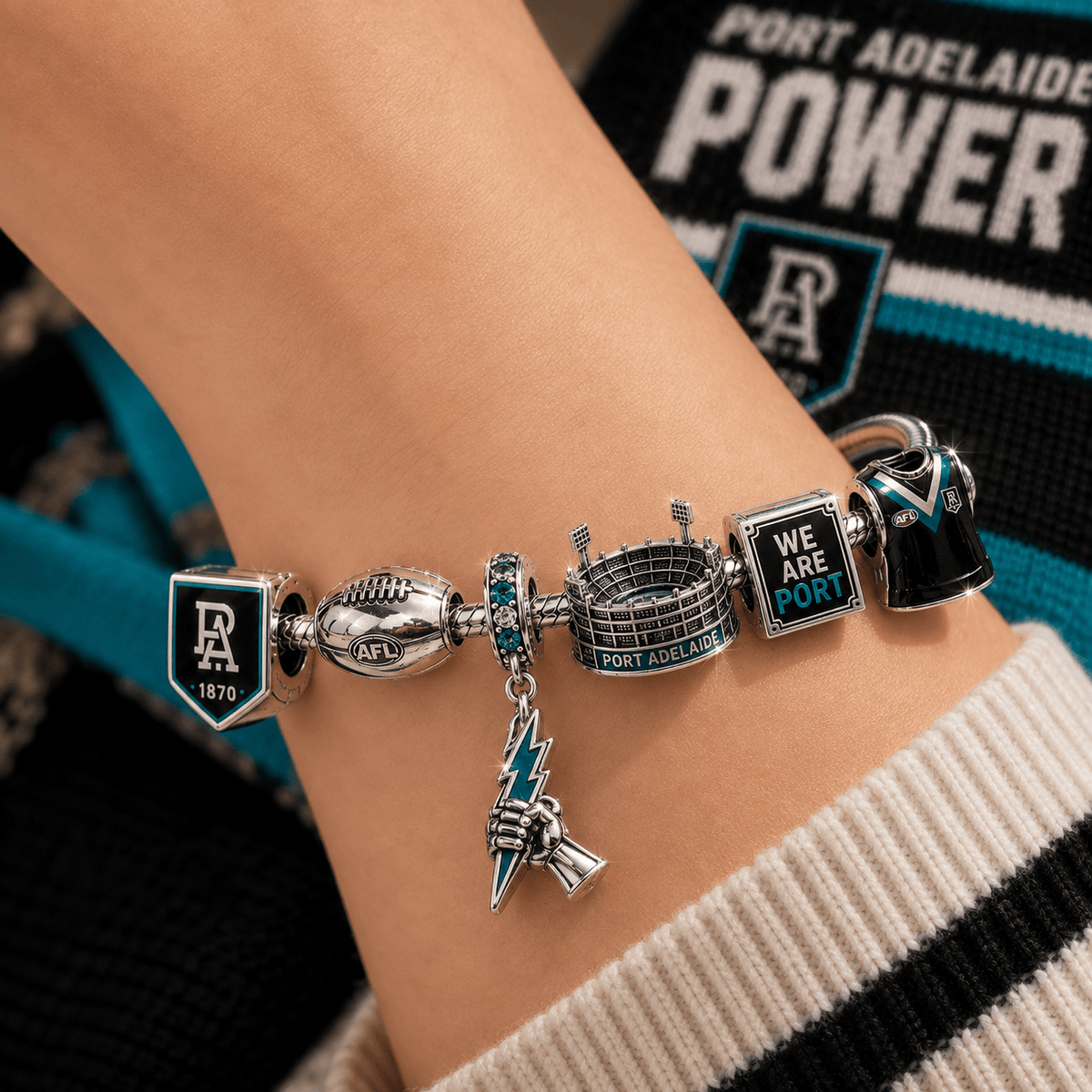 PADP Silver Charm Bracelet Set PNPA
