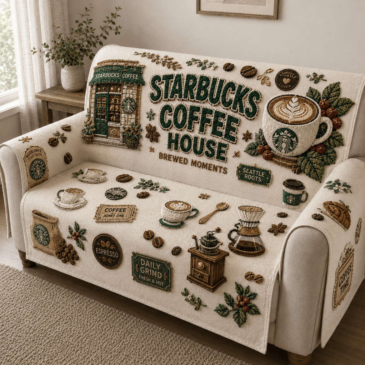STBK Tufted Sofa Cover & Pillow Set NTKO