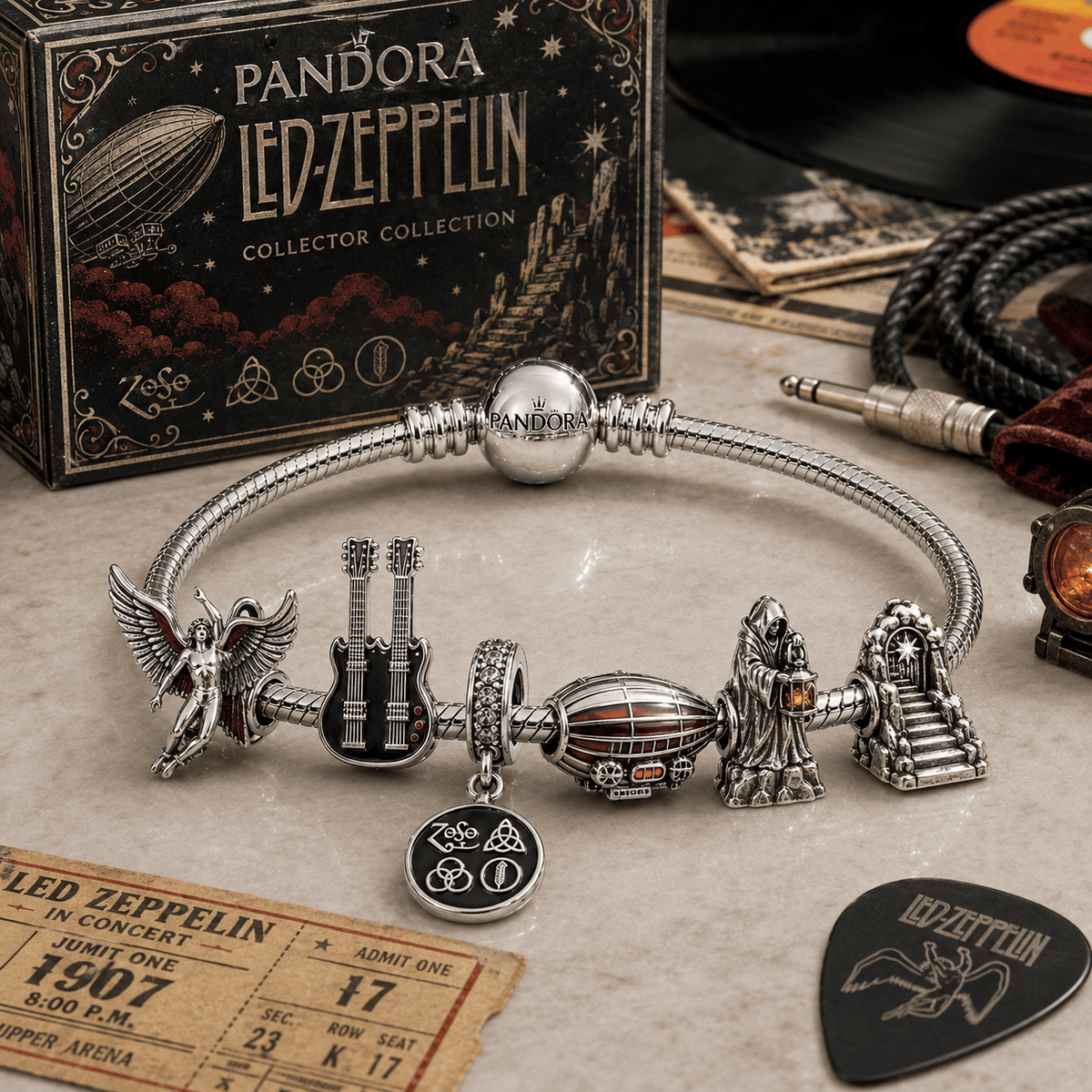 LZPL Silver Charm Bracelet Set HQH