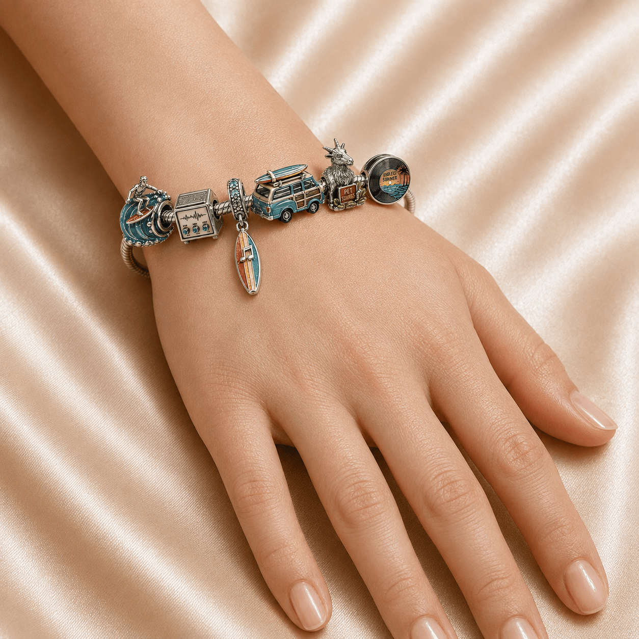 TBT Silver Charm Bracelet Set HQH