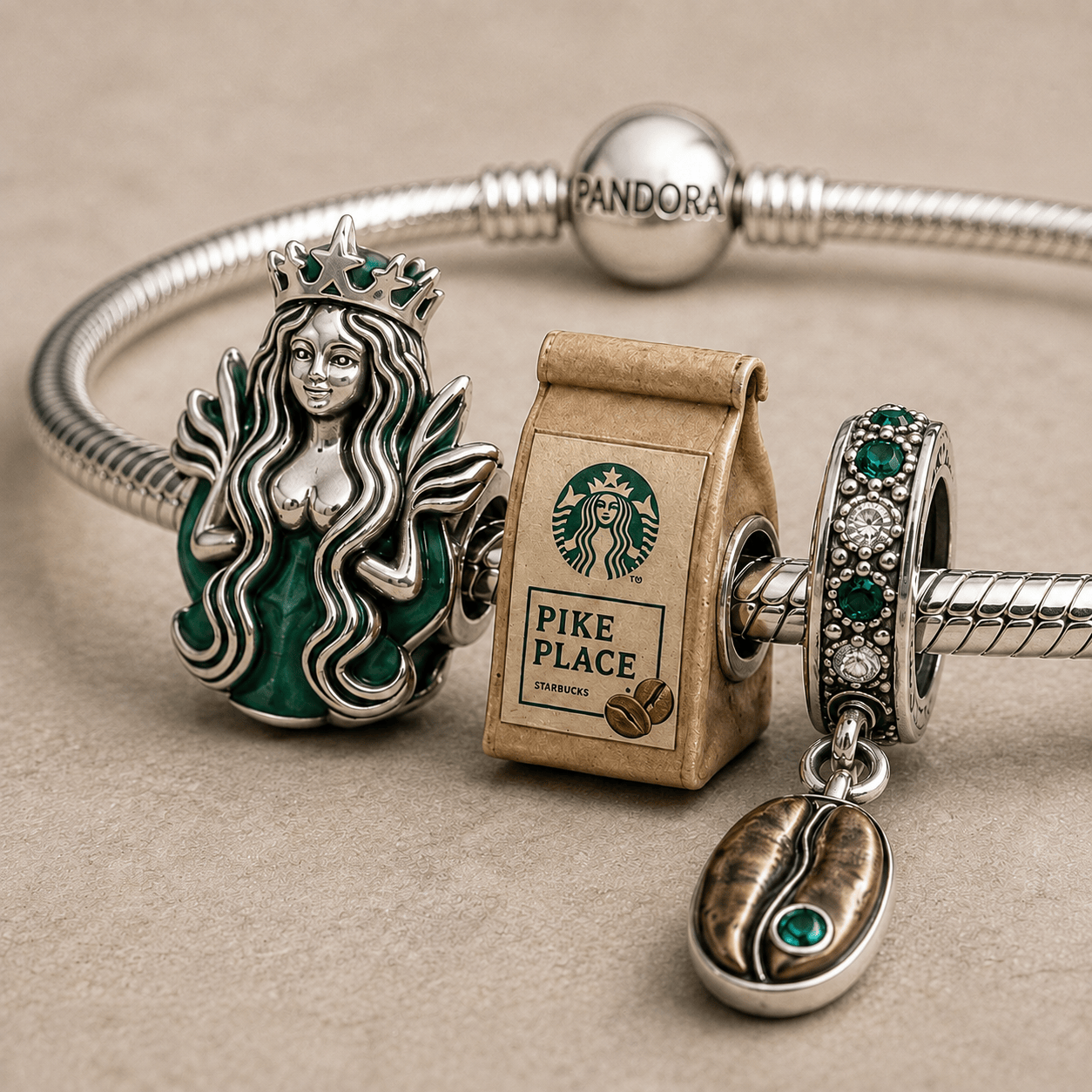 STBK Silver Charm Bracelet Set HQH