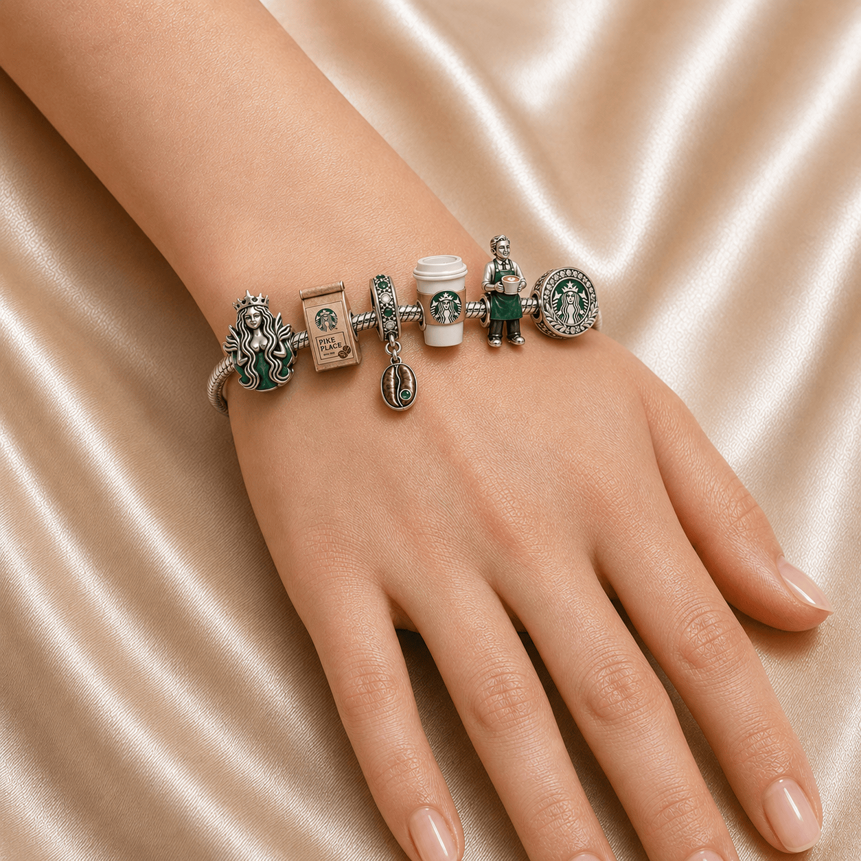 STBK Silver Charm Bracelet Set HQH