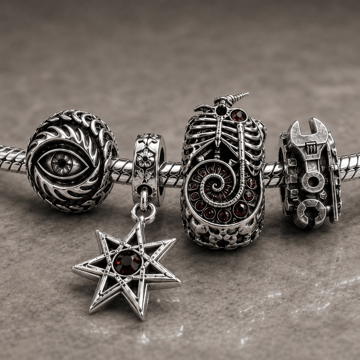 TOOL Silver Charm Bracelet Set NTVA