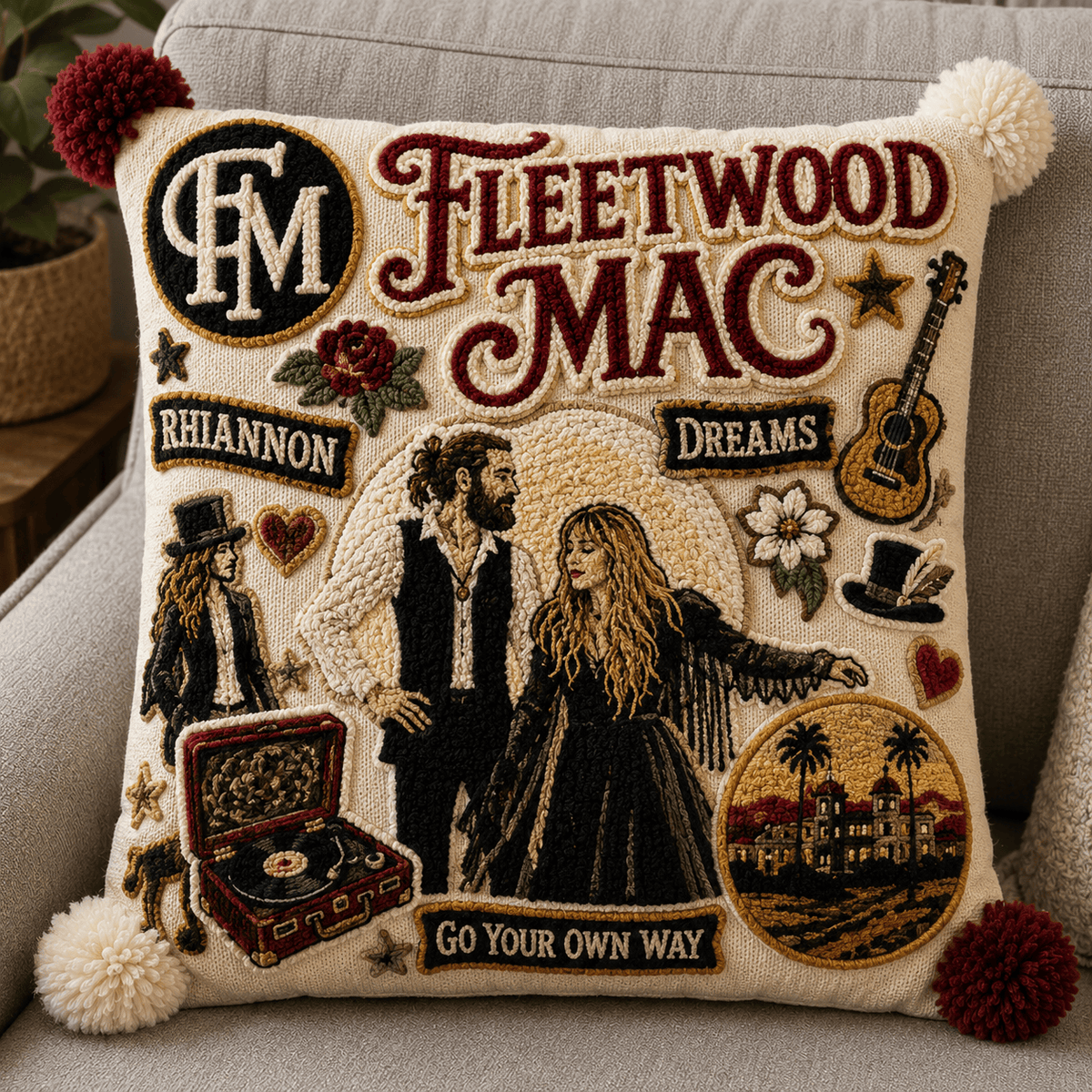 FLM Tufted Sofa Cover & Pillow Set NTKO