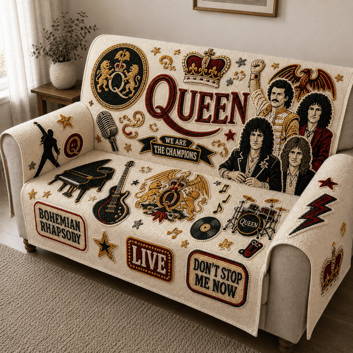 QNN Tufted Sofa Cover & Pillow Set NTKO