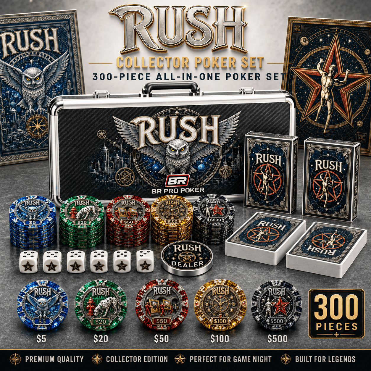 Premium RSH Collectible Poker Tokens Set LNTH