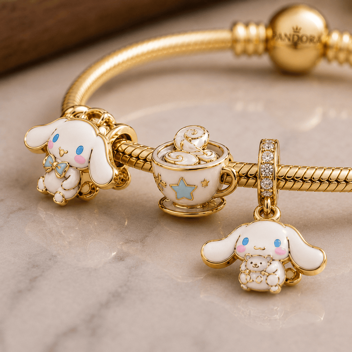 CNMR Gold Charm Bracelet Set VTH