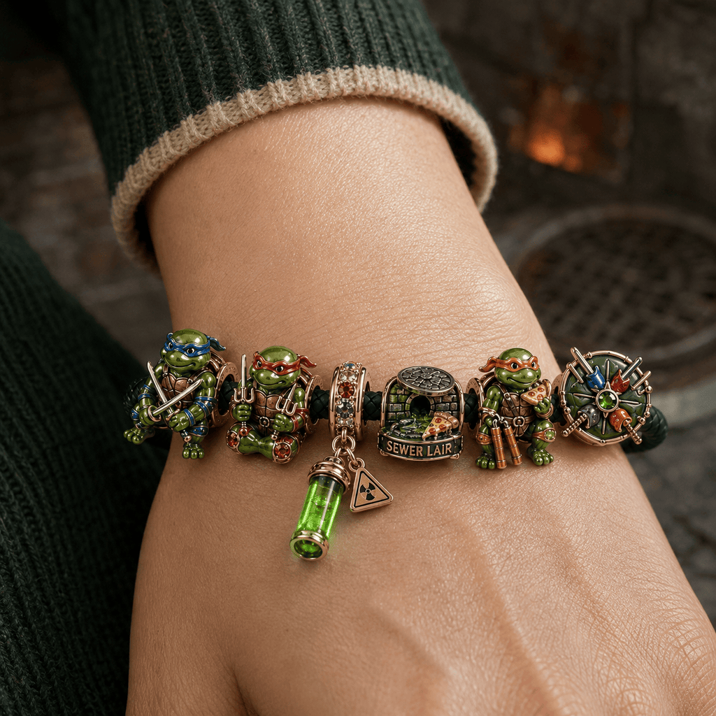NJT round braided leather cord Charm Bracelet Set NHVH