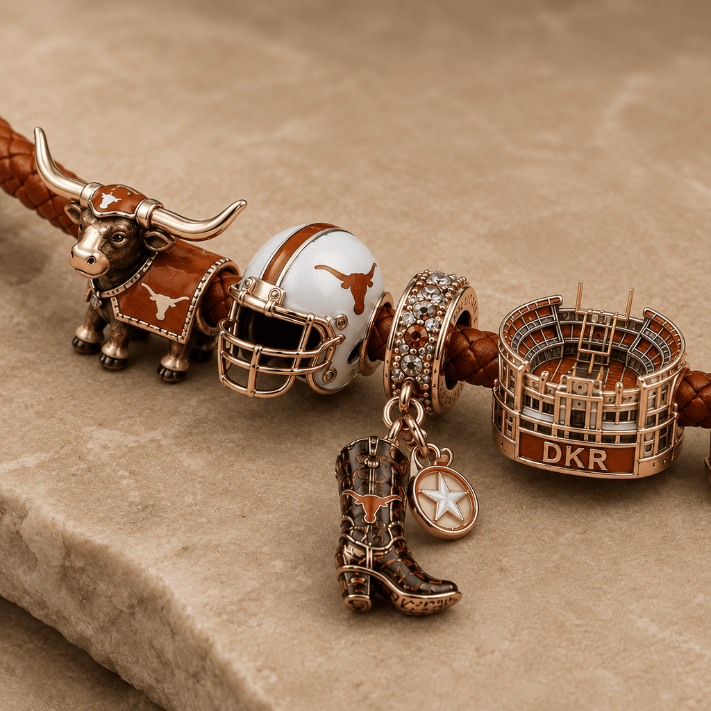 TLS round braided leather cord Charm Bracelet Set NHVH