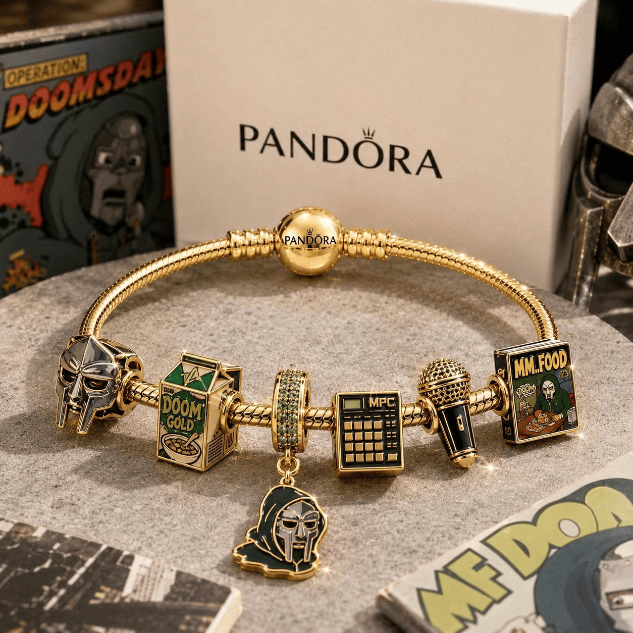 MFD Gold Charm Bracelet Set VTH