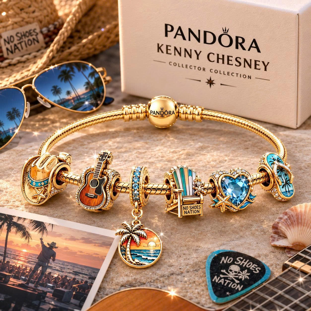 KNCN Gold Charm Bracelet Set VTH