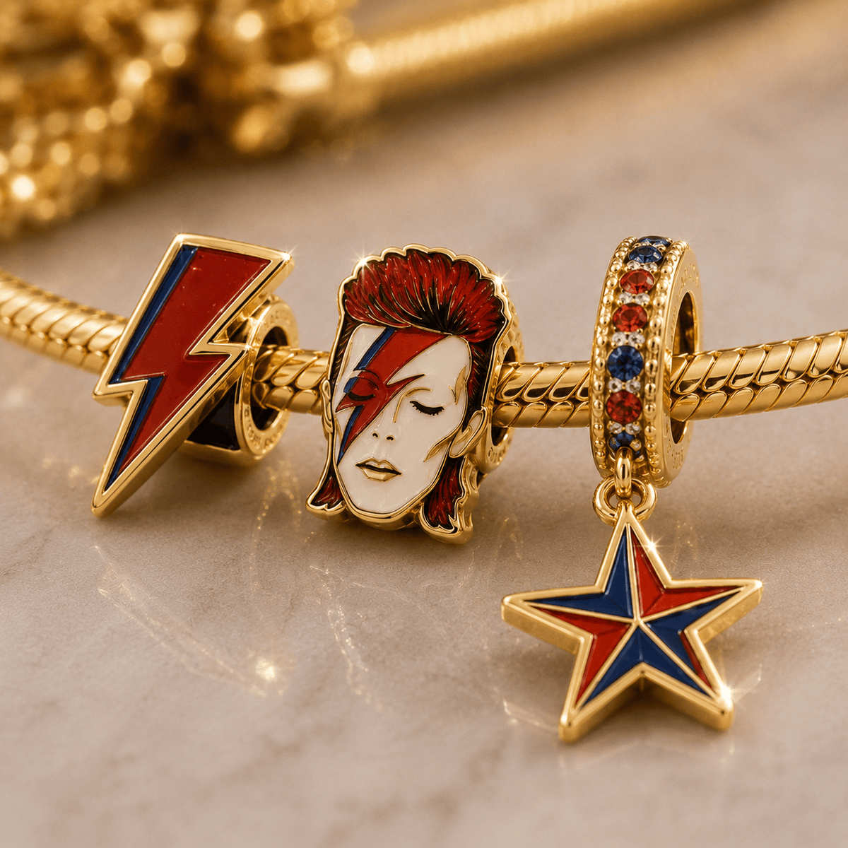 DVB Gold Charm Bracelet Set VTH