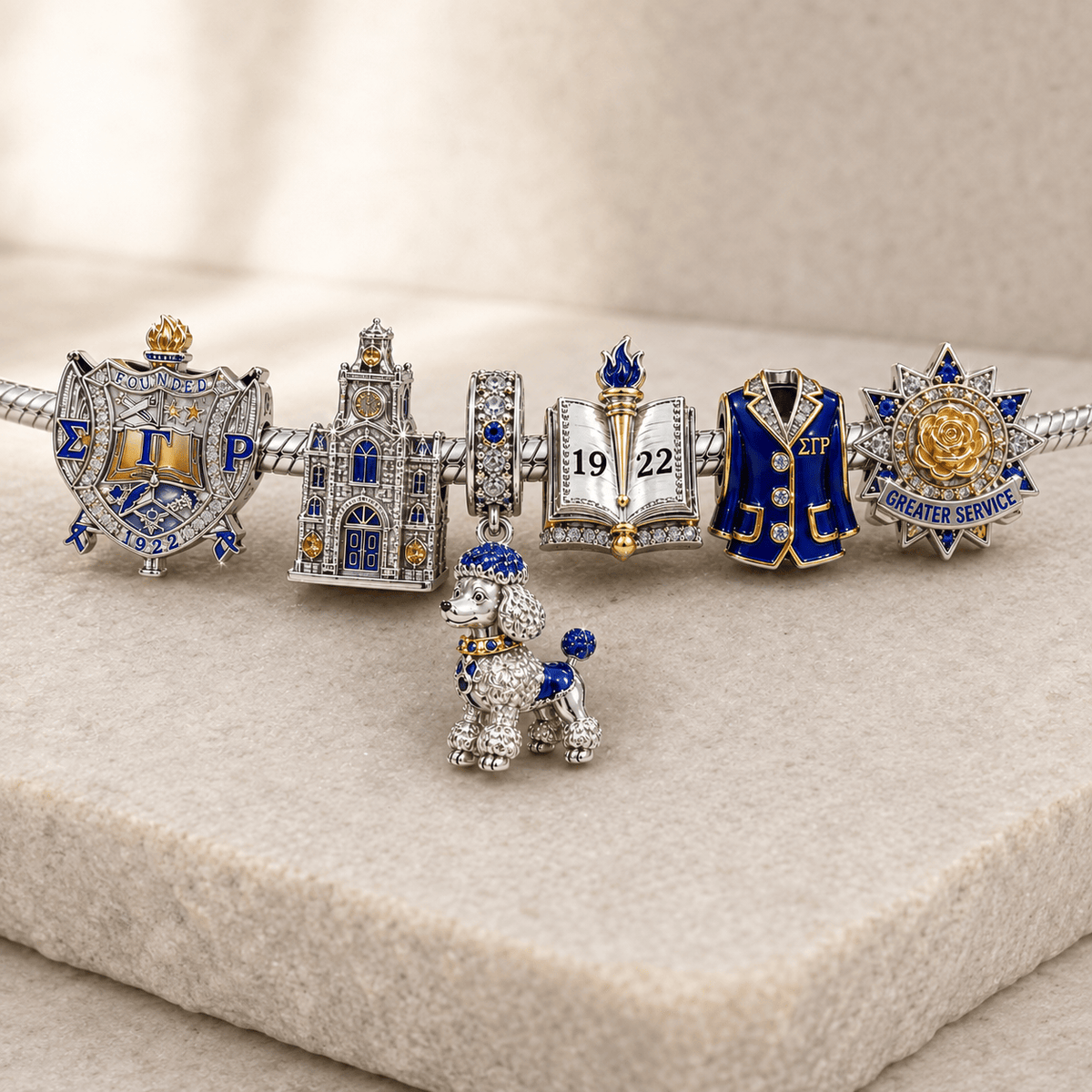 SGRO Silver Charm Bracelet Set NTVA