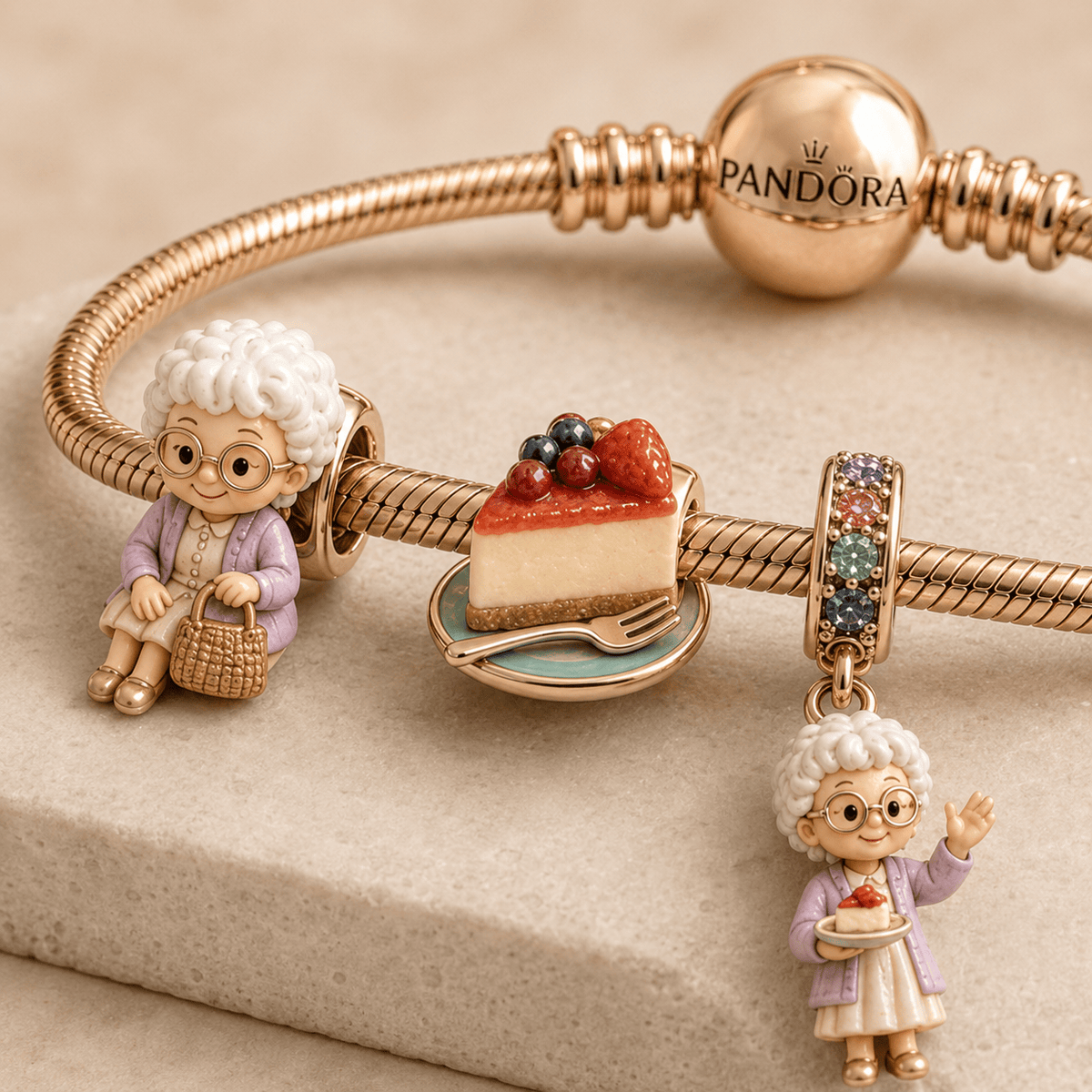 TGG Silver Charm Bracelet Set HQH