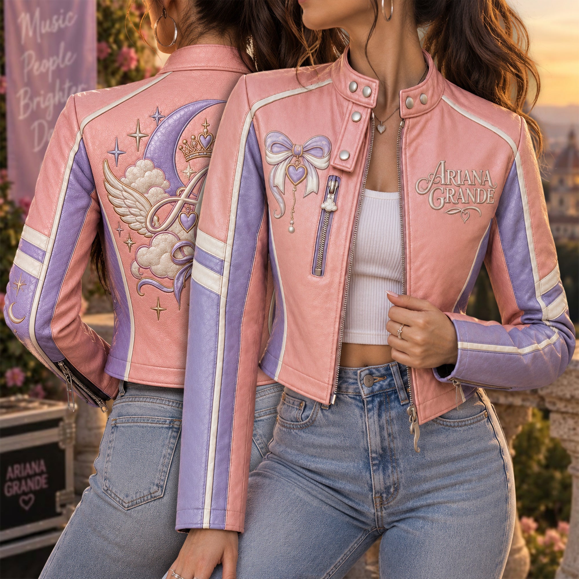 Premium ARG Cropped Leather Zipper Jacket TTMH