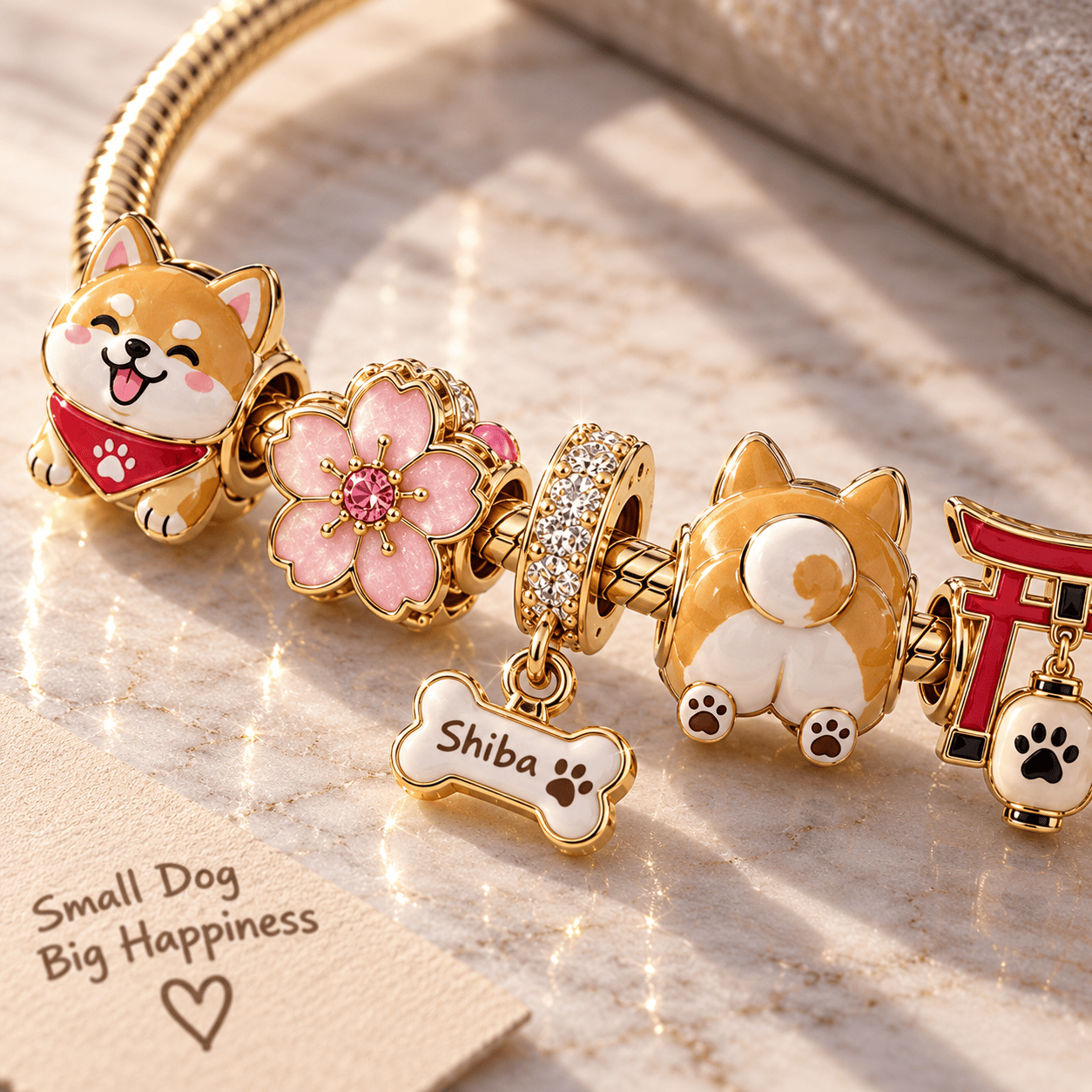 SB Gold Charm Bracelet Set TTN