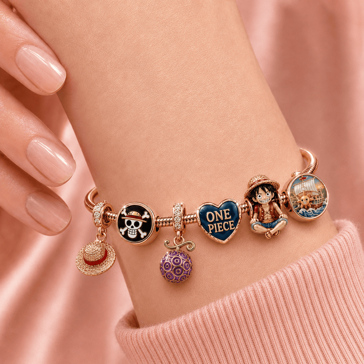 OPC Rose Gold Charm Bracelet Set TMH