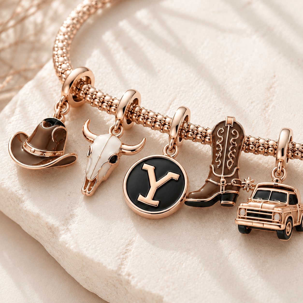 YLST Rose Gold Charm Bracelet Set TTTT