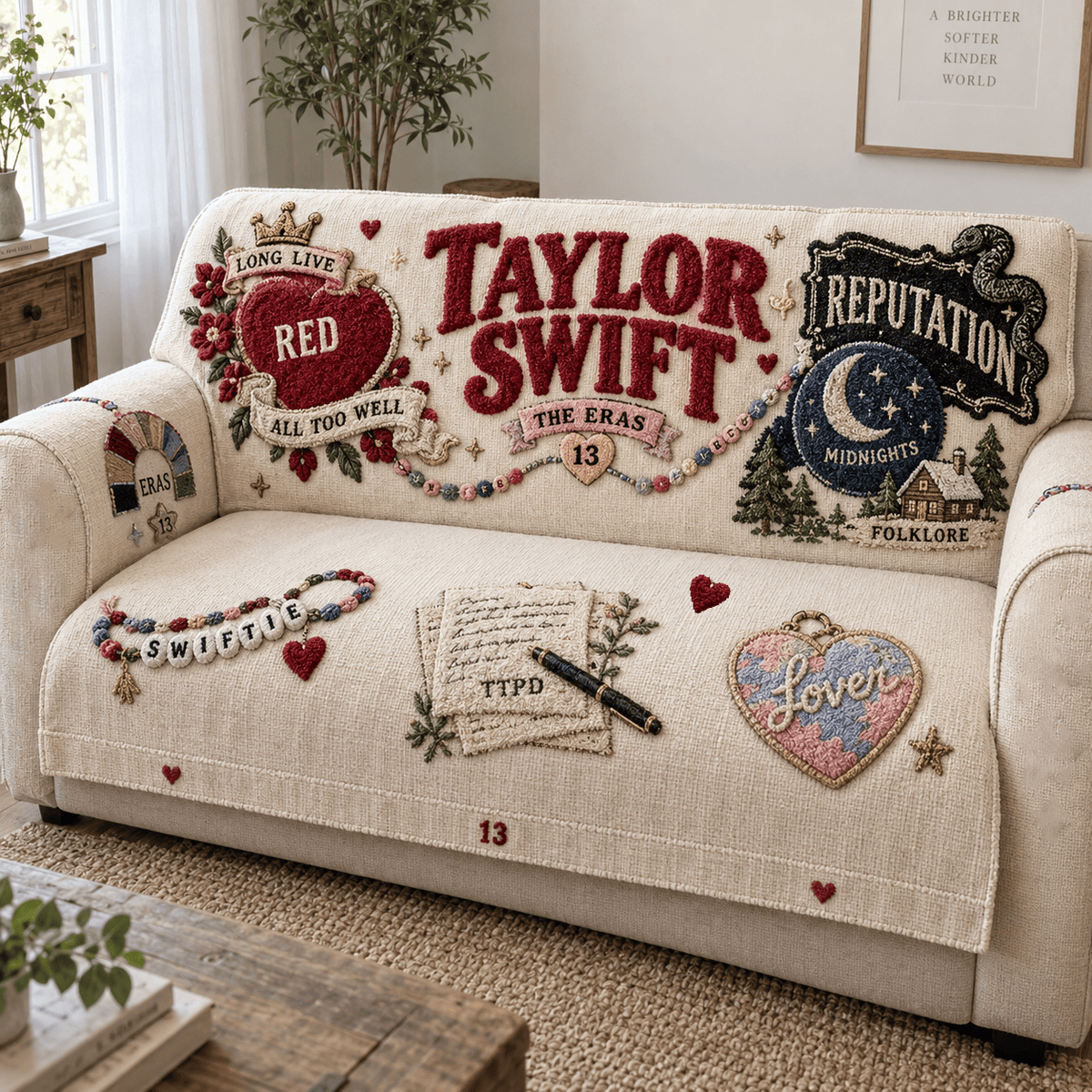 TLSW Tufted Sofa Cover & Pillow Set HTTT