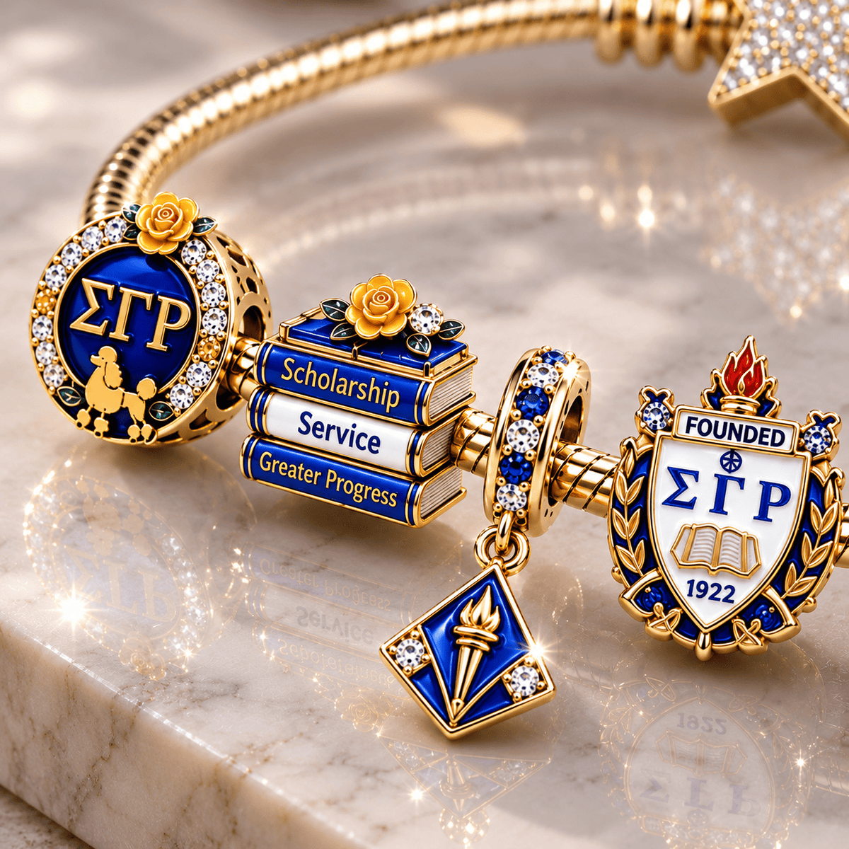 SGRO Gold Charm Bracelet Set BMD