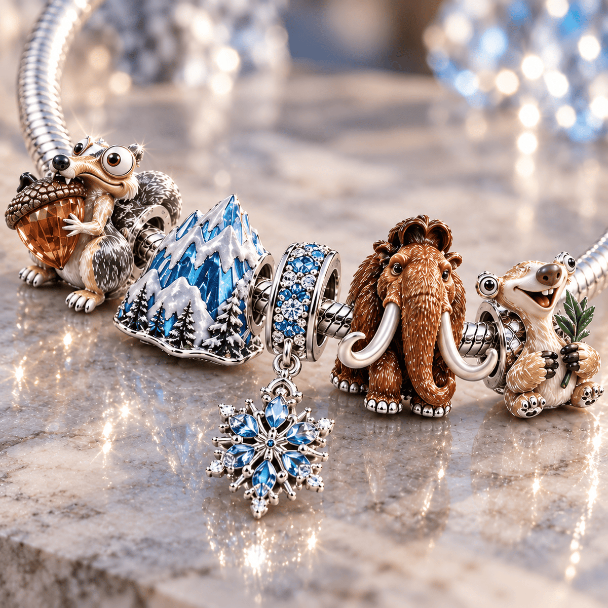 IAGE Silver Charm Bracelet Set NTTB