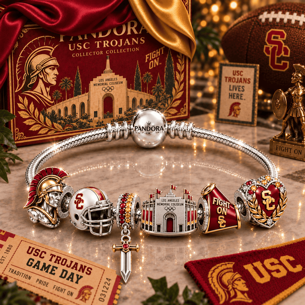 USC Silver Charm Bracelet Set NTTB