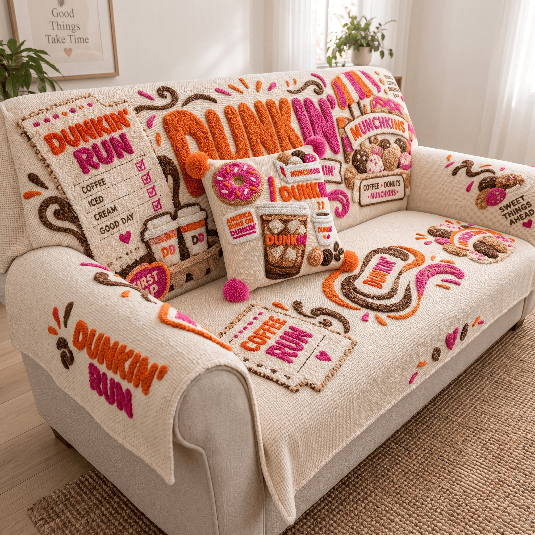 DKDN Tufted Sofa Cover & Pillow Set HTTT