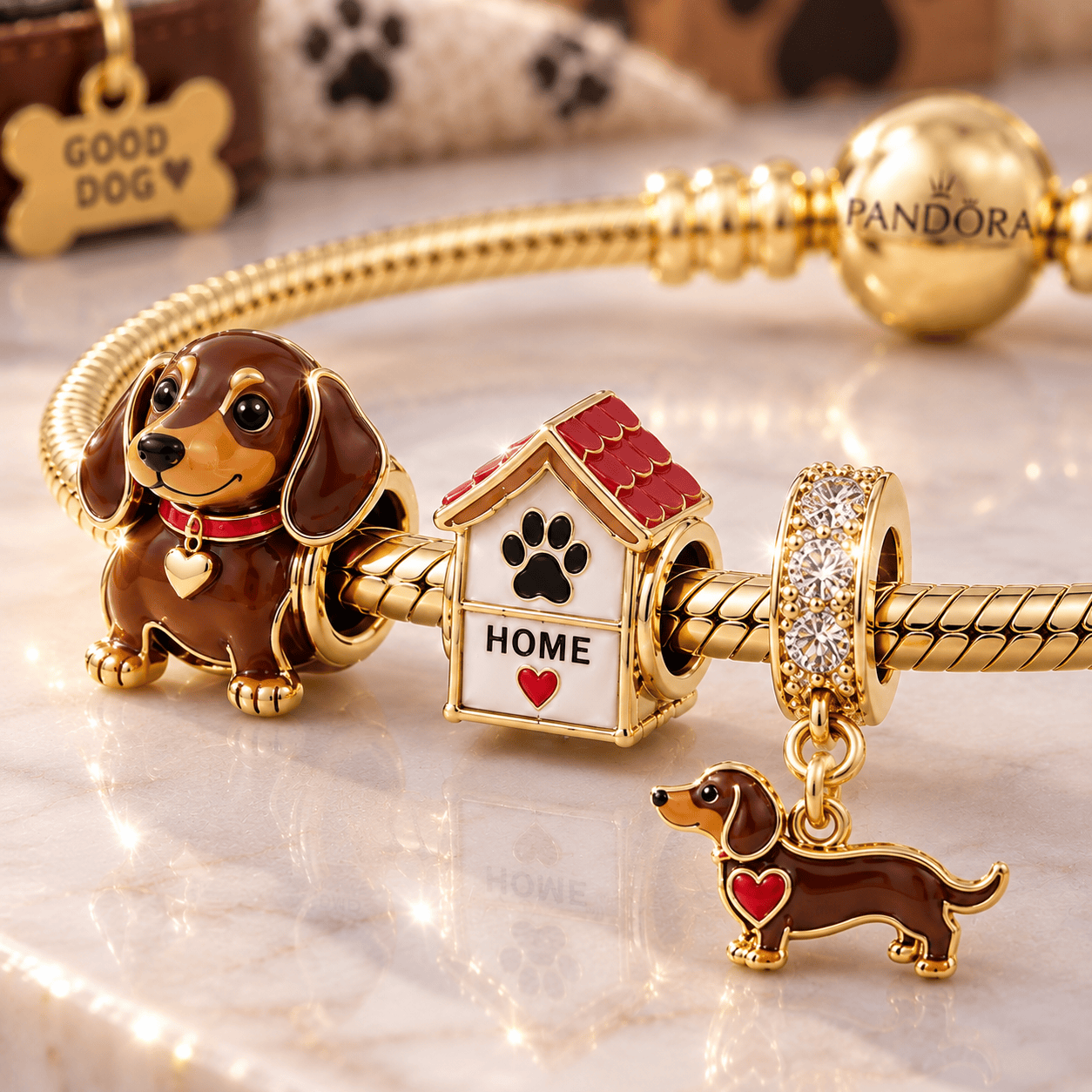 DSH Gold Charm Bracelet Set VTH