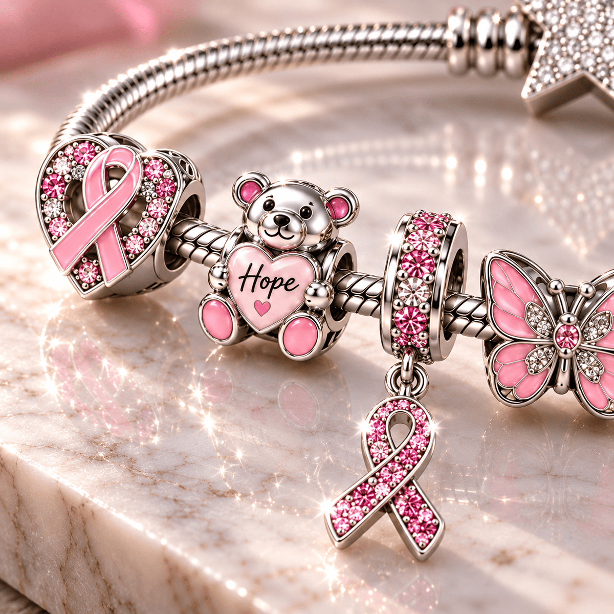 BCA Silver Charm Bracelet Set BMD