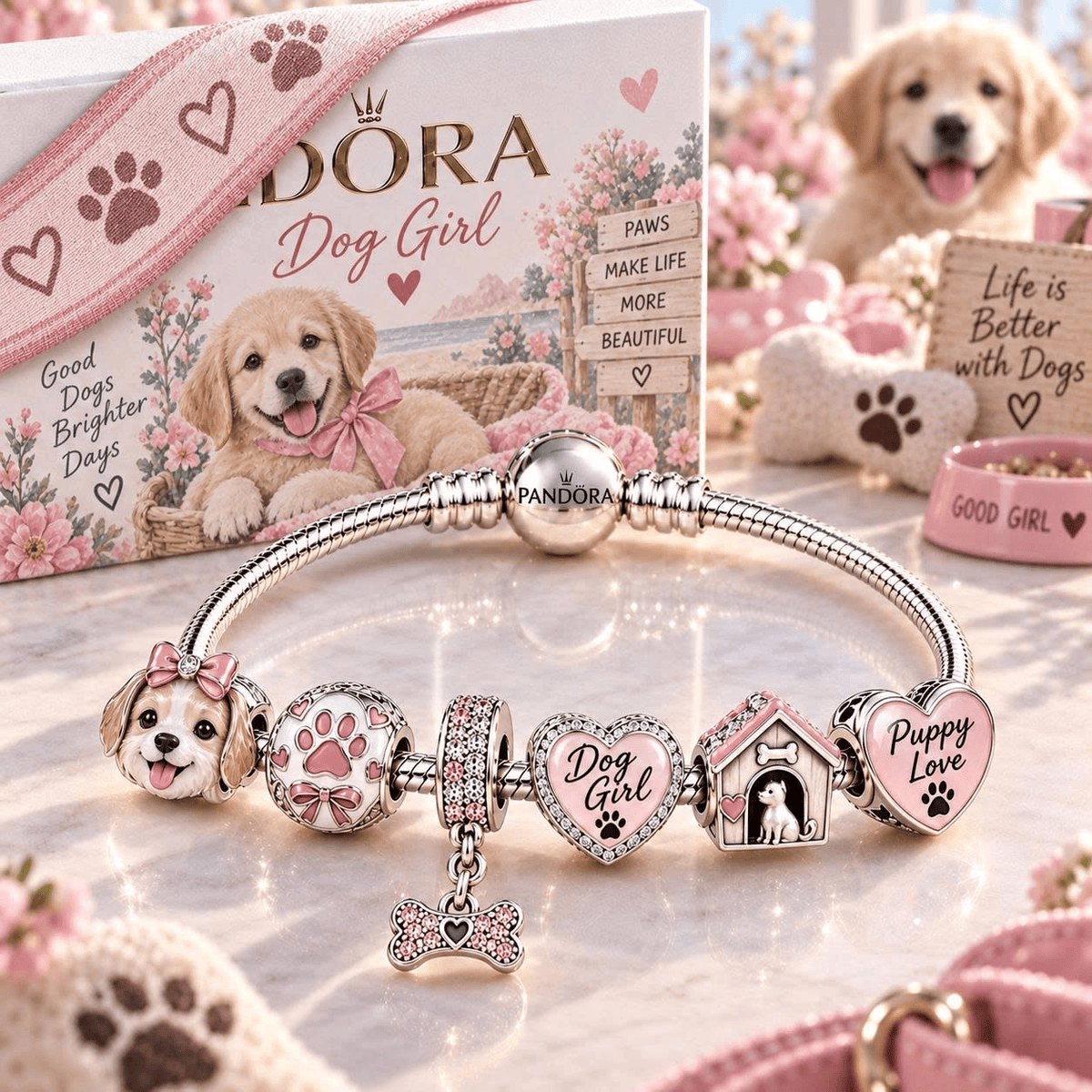 DG Silver Charm Bracelet Set TTN