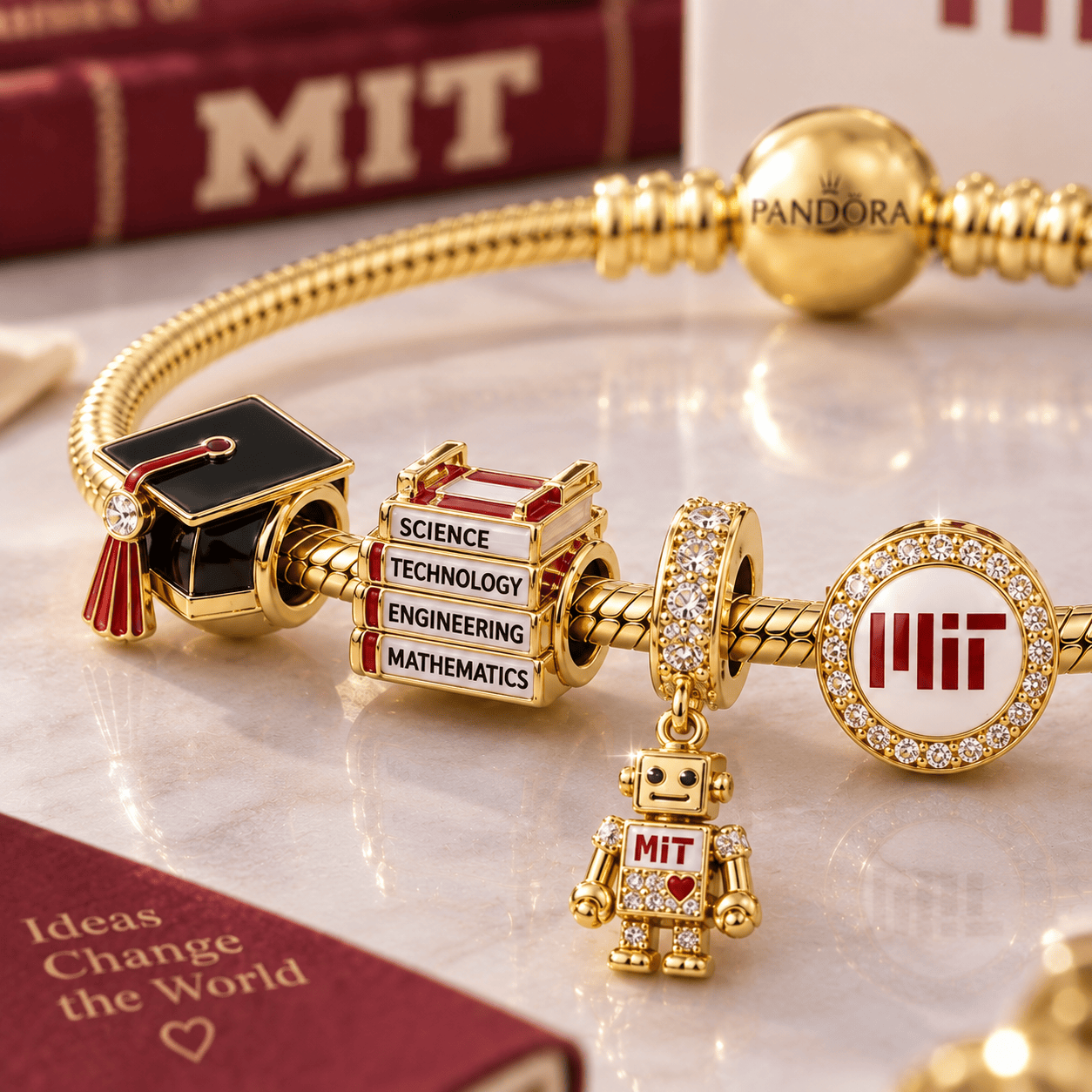 MIT Gold Charm Bracelet Set VTH