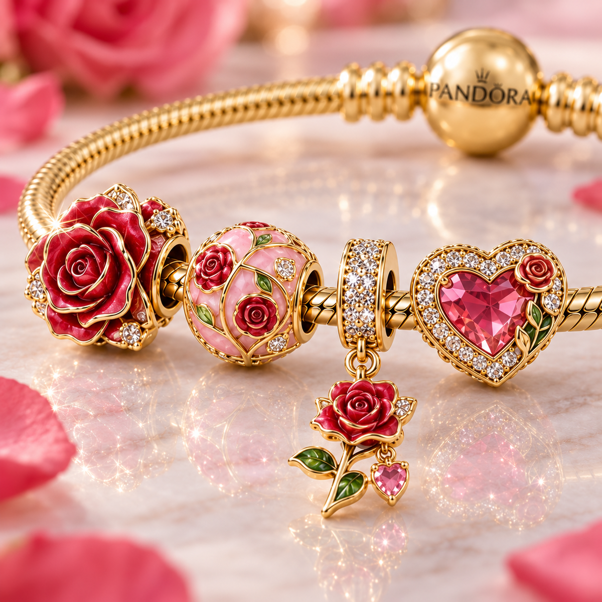RSE Gold Charm Bracelet Set VTH