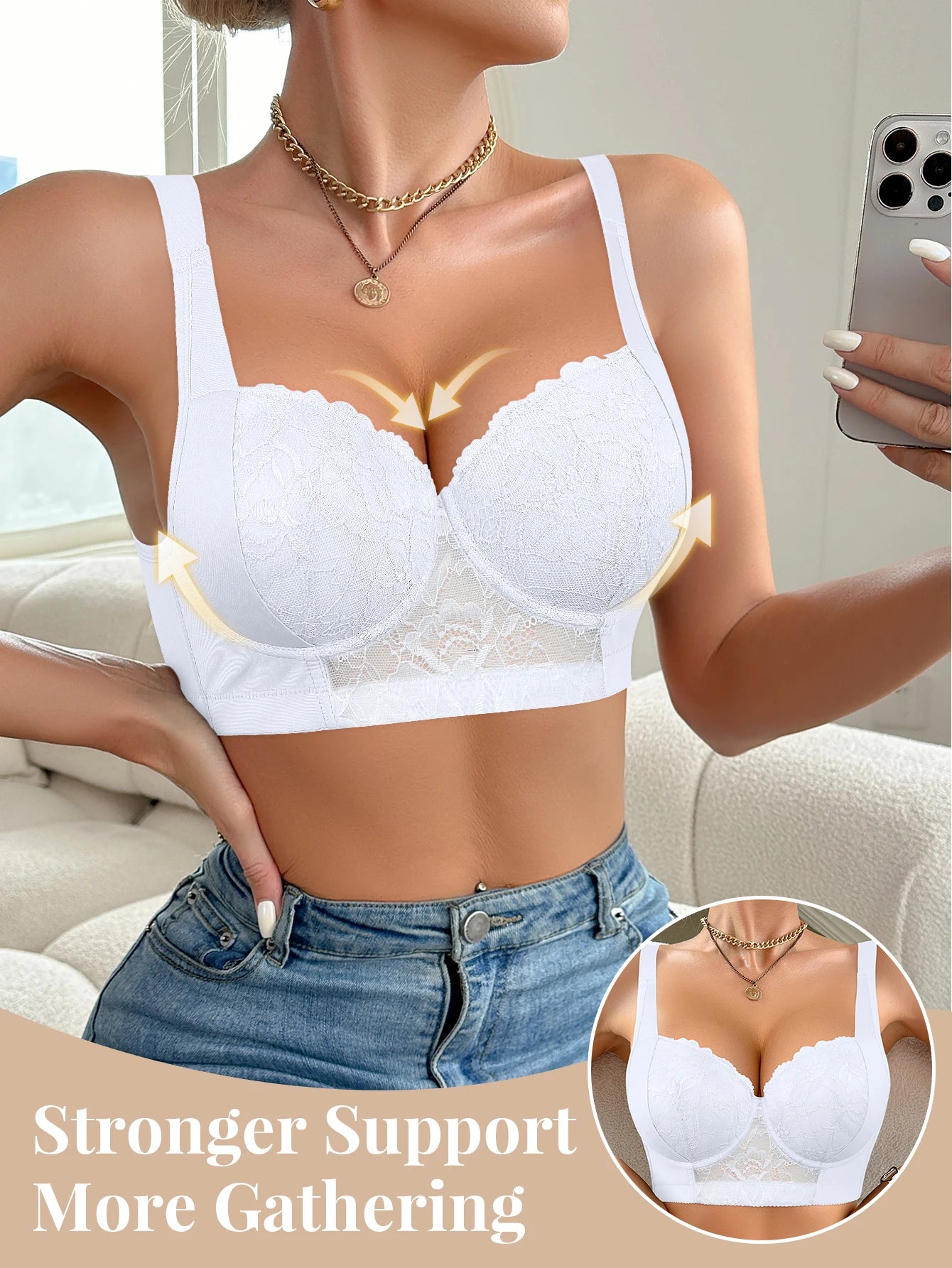 Sexy lace underwear with multiple color options women's underwire push-up comfortable bra can be worn daily